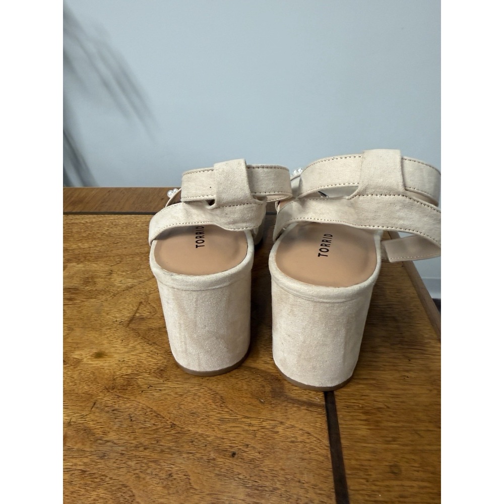 New Torrid Women's 8 WW Pearl Soft Pink Nude Chunky Platform Block Heels Bratz - Picture 3 of 6